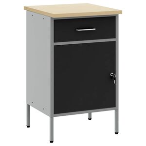 vidaXL Arbejdsb&aelig;nk Sort og gr&aring; 50 x 55 x 85 cm Ingeni&oslash;rtr&aelig; og st&aring;l
