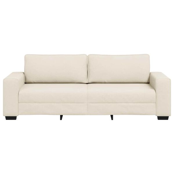vidaXL | Sofa | med pude med pude Beige 221 x 77 x 82 cm Linned