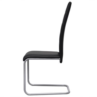 vidaXL spisebordsstole med cantilever 2 stk. kunstlæder sort