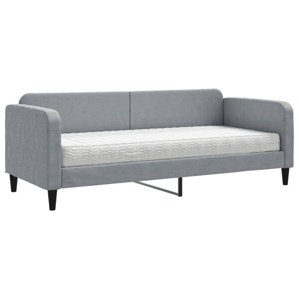 vidaXL daybed med madras 80x200 cm stof lysegrå
