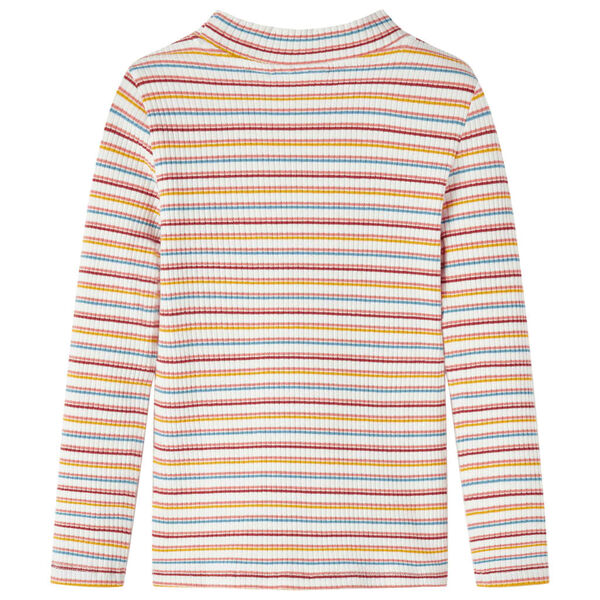 Langærmet T-shirt til børn str. 128 mock-rullekrave ecrufarvet