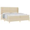 vidaXL Box spring seng med hovedg&aelig;rde Creme 200 x 200 cm Stof