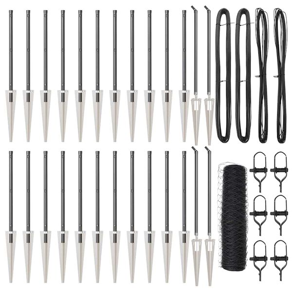 vidaXL Hegnsp&aelig;l Gr&aring; 50 x 0,4 m (36 mm mesh) St&aring;l og PVC