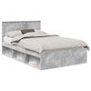 vidaXL Sengestel med hovedg&aelig;rde Beton 120 x 190 cm Massiv fyrretr&aelig;