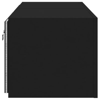 vidaXL væghængte tv-borde 2 stk. med LED-lys 60x35x31 cm sort