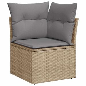 vidaXL hj&oslash;rnemodul til havesofa med hynder polyrattan beige