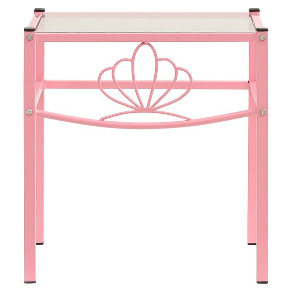 vidaXL sengeskab 42,5x33x44,5 cm metal og glas pink og transparent