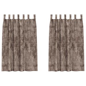 vidaXL Velour Gardiner 2 pcs Cappuccino 175 x 140 cm Fl&oslash;jl