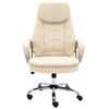 vidaXL kontorstol &aelig;gte l&aelig;der cremefarvet
