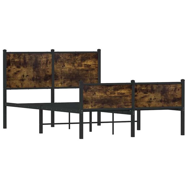 vidaXL sengeramme uden madras 120x190 cm metal røget egetræsfarve