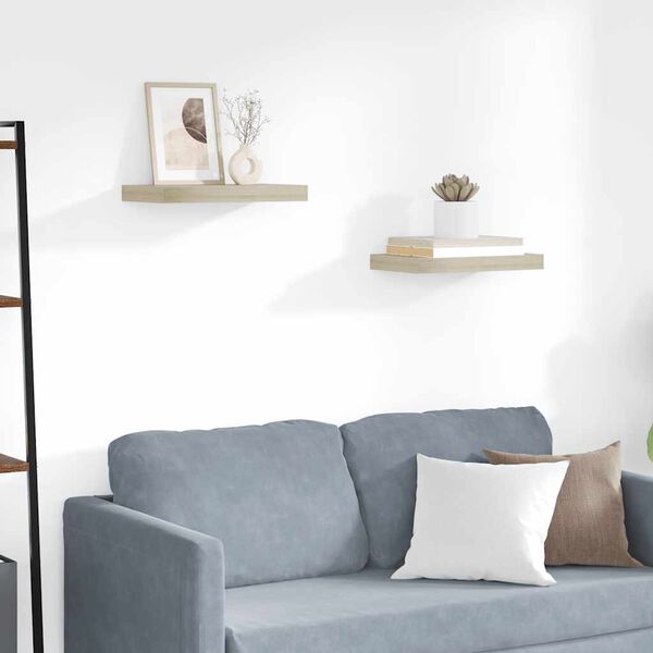 vidaXL v&aelig;ghylder 2 stk. 40x23x3,8 cm MDF egetr&aelig;sfarve