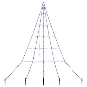 vidaXL LED Juletr&aelig; med jords&oslash;jler Bl&aring; 182 cm Metal