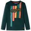 Lang&aelig;rmet T-shirt til b&oslash;rn str. 104 cm m&oslash;rkegr&oslash;n