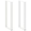 vidaXL barbordsben U-formet 2 stk. hvid 50x(100-101) cm st&aring;l