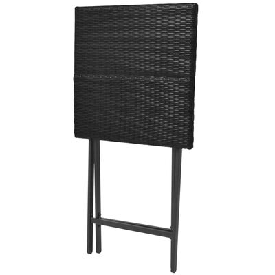 vidaXL foldbart udendørs spisebordssæt 5 dele stål polyrattan sort