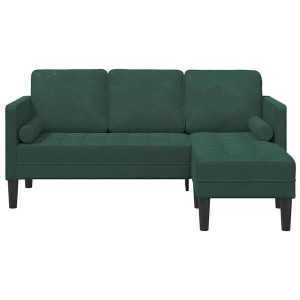 vidaXL Sofa Sæt med pude Mørkegrøn 173 x 131 x 67 cm Polyester