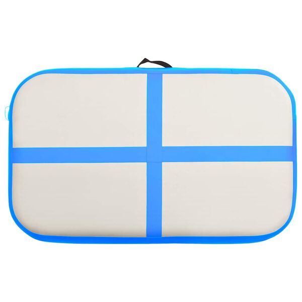 vidaXL oppustelig gymnastikm&aring;tte med pumpe 60x100x20 cm PVC bl&aring;