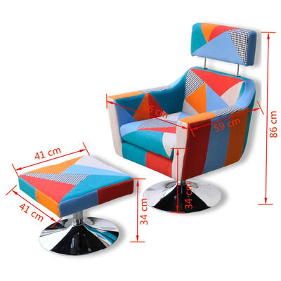 vidaXL lænestol med patchworkdesign stof
