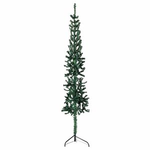 vidaXL kunstigt halvt juletr&aelig; med juletr&aelig;sfod 120 cm smalt gr&oslash;n