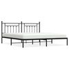 vidaXL sengeramme med sengegavl 200x200 cm metal sort