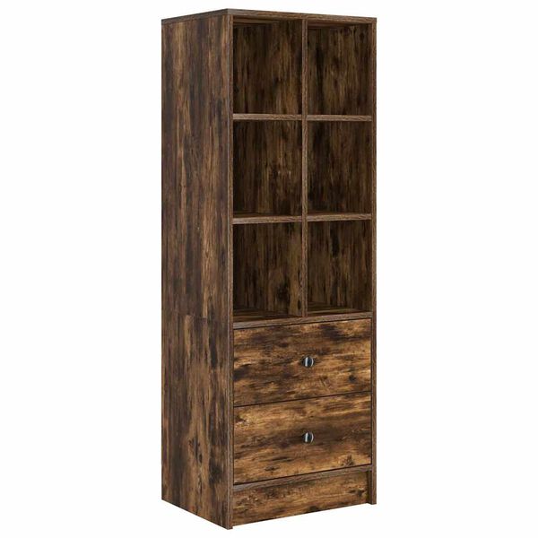 vidaXL Highboard med skuffe Røget eg 45,5 x 34 x 127 cm