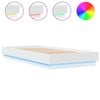 vidaXL sengeramme med LED-lys 100x200 cm hvid