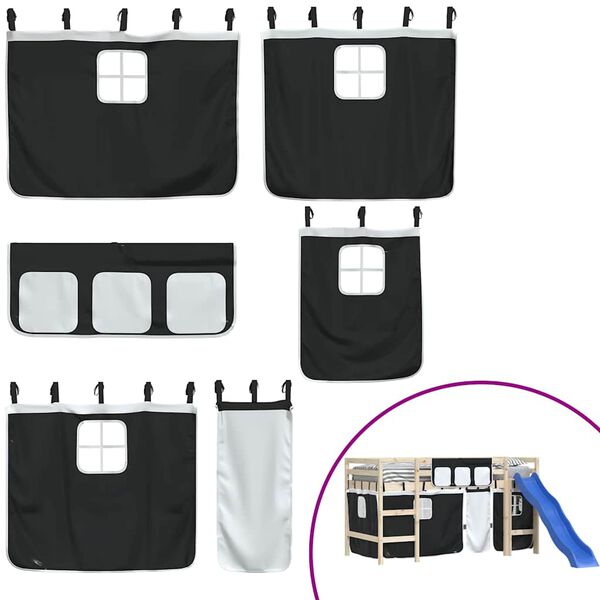 vidaXL gardiner til h&oslash;jseng polyester hvid og sort