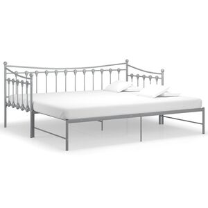 vidaXL sengestel til udtr&aelig;ksseng 90x200 cm metal gr&aring;