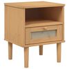 vidaXL sengebord SENJA rattanlook 40x35x48 cm massivt fyrretr&aelig; brun