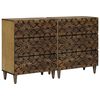 vidaXL Sideboard 2 stk. 60 x 33,5 x 75 cm Massivt mangotr&aelig; Brun
