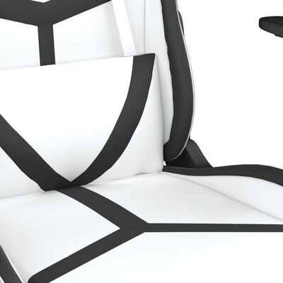 vidaXL gamingstol m. massagefunktion kunstlæder hvid og sort