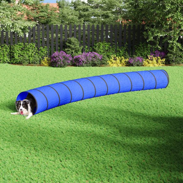 vidaXL agilitytunnel til hunde &Oslash;55x500 cm polyester bl&aring;