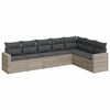 vidaXL sofas&aelig;t til haven 7 dele med hynder polyrattan lysegr&aring;