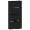 vidaXL Sko skab 80 x 21 x 163,5 cm Konstrueret tr&aelig; Sort eg
