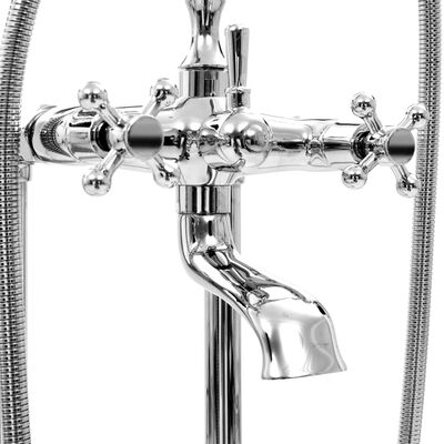 vidaXL fritstående badekarsarmatur 99,5 cm rustfrit stål sølvfarvet