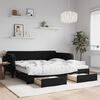 vidaXL daybed med udtræk og skuffer 100x200 cm velour sort