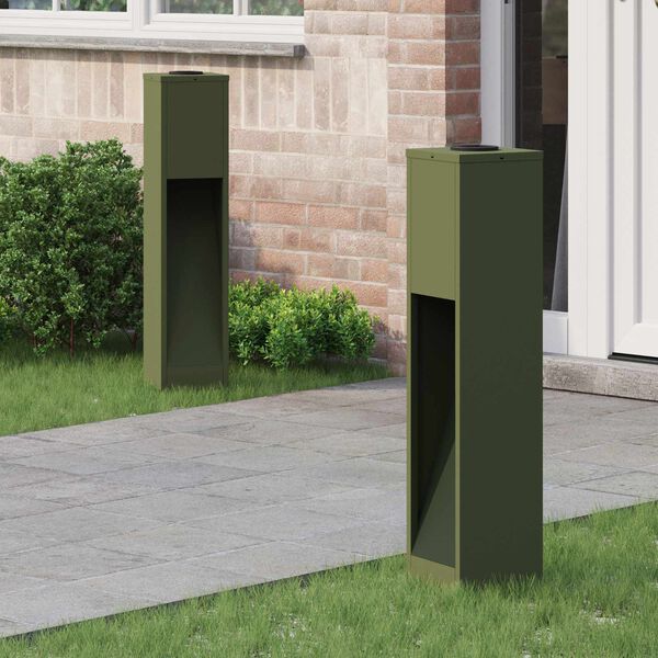 vidaXL Solar Led Sti Lys 2 pcs Oliven gr&oslash;n Koldvalset St&aring;l