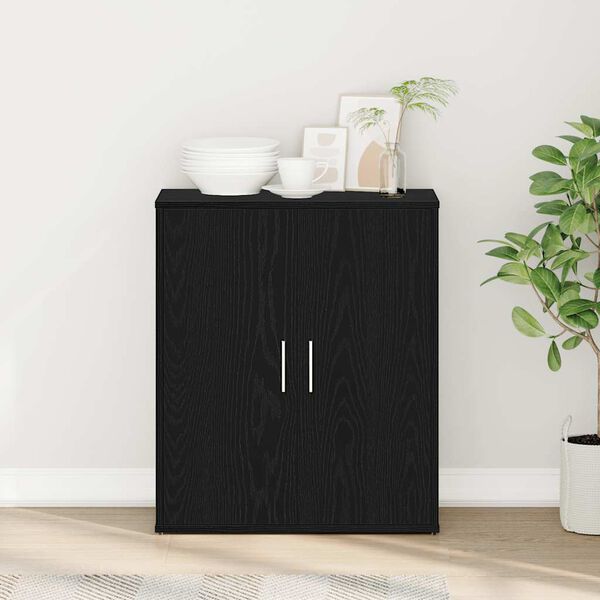 vidaXL sk&aelig;nk 60x31x70 cm konstrueret tr&aelig; sort egetr&aelig;sfarve