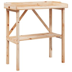 vidaXL plantebord med hylde 78x38x82,5 cm massivt grantr&aelig;