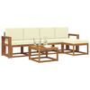 vidaXL Udend&oslash;rs sofagruppe 6 pcs Naturlig og Fl&oslash;de Massivt Akacietr&aelig;