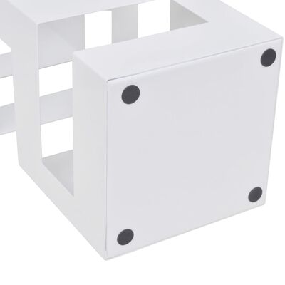 Hvid kvadratisk holder til paraplyer og stokke, stål, 48,5 cm