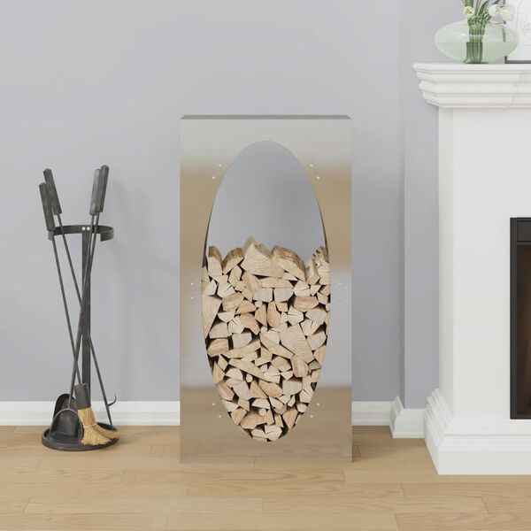 vidaXL brændestativ 50x23x100 cm rustfrit stål