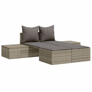 vidaXL loungesofa med hynder polyrattan gr&aring;