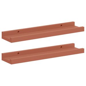 vidaXL V&aelig;ghylde med hylde 2 pcs R&oslash;d 40 x 9 x 3 cm Konstrueret tr&aelig;
