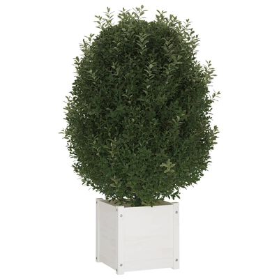vidaXL plantekasser 2 stk. 40x40x40 cm massivt fyrretræ hvid