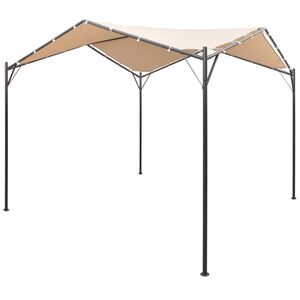 vidaXL pavillon 4 x 4 m st&aring;l beige