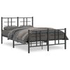 vidaXL sengeramme med sengegavl og fodg&aelig;rde 120x200 cm metal sort