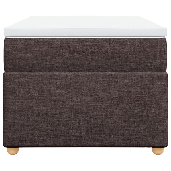 vidaXL kontinentalseng med madras 100x200 cm stof m&oslash;rkebrun