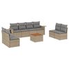 vidaXL spisebordss&aelig;t til haven 9 dele med hynder polyrattan beige