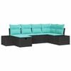 vidaXL Havesofa S&aelig;t 6 stk. Sort polyrattan